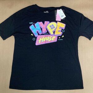 Women's Hype House Elbow Sleeve Graphic T-shirt - Black S